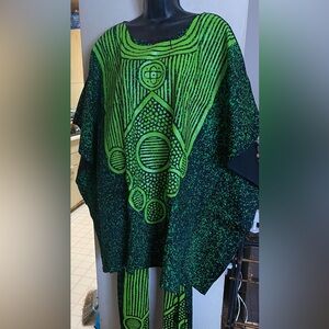 Green Patterned Women's Jumpsuit